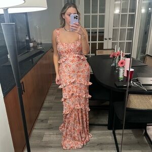 Saloni Ruffled Floral Dress